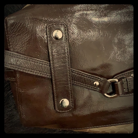 Coach Signature Purse, brown and tan - Picture 7 of 8